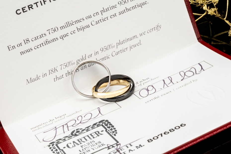 Trinity de Cartier Ring Limited Edition in 750 Gelbgold Weißgold Keramik 