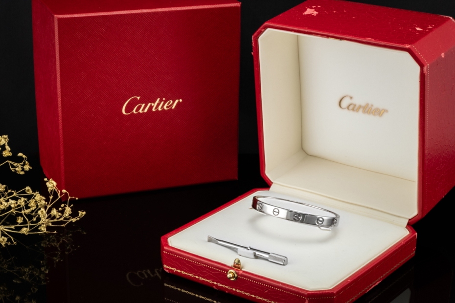 Cartier Love Armreif Vintage Größe 16 in 750er Weißgold OVP Sonderpreis 