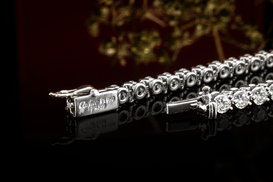 Cartier Tennisarmband mit 48 Diamanten 18 cm in 950er Platin Full Set 