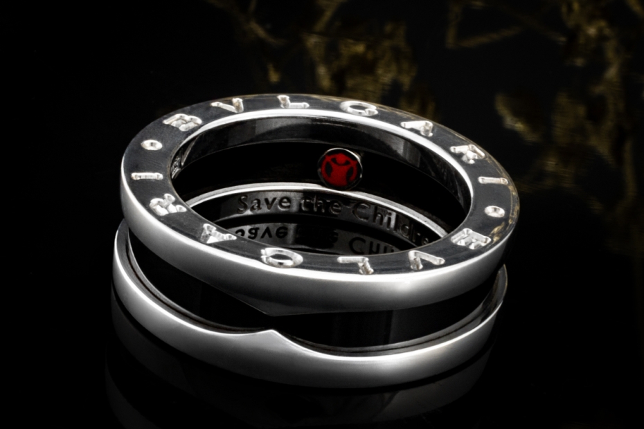 BVLGARI Ring B.zero1 Save the Children Keramik Schwarz Silber 925 Gr. 51 