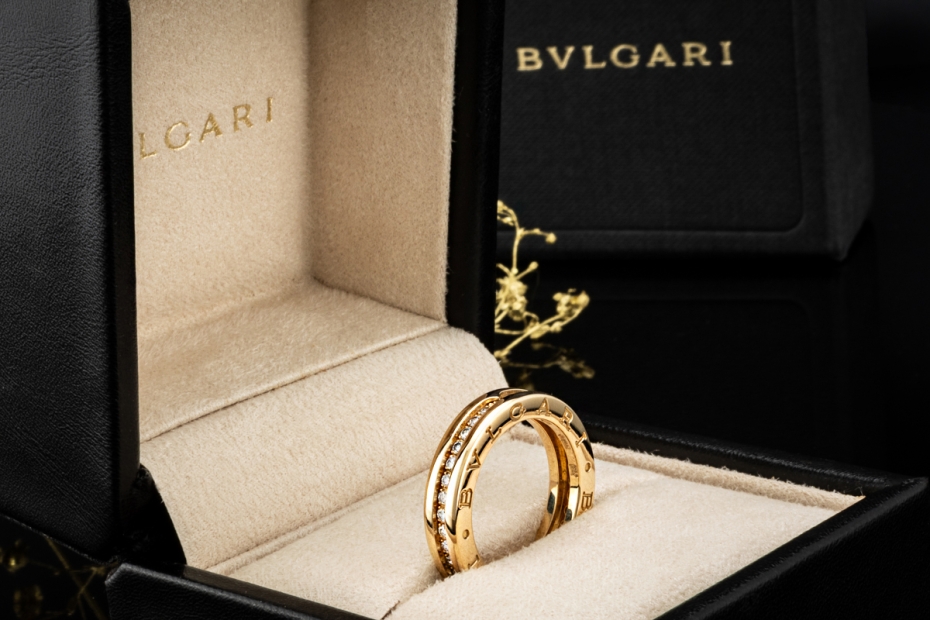 BVLGARI B.zero1 1-Band Memoire Ring Diamanten Gelbgold 750 Größe 53 OVP 