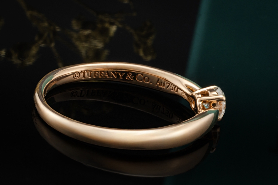 Tiffany & Co. Harmony Ring Solitär Trauring mit Diamant in Roségold 750 