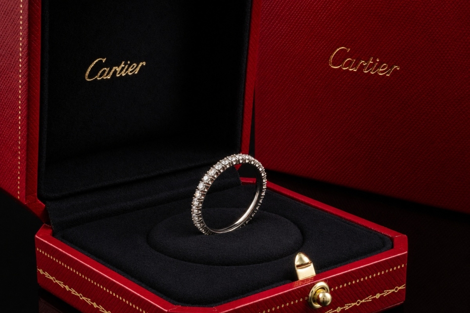Etincelle de Cartier Ring Memoire Trauring Platin mit Diamanten Full Set 