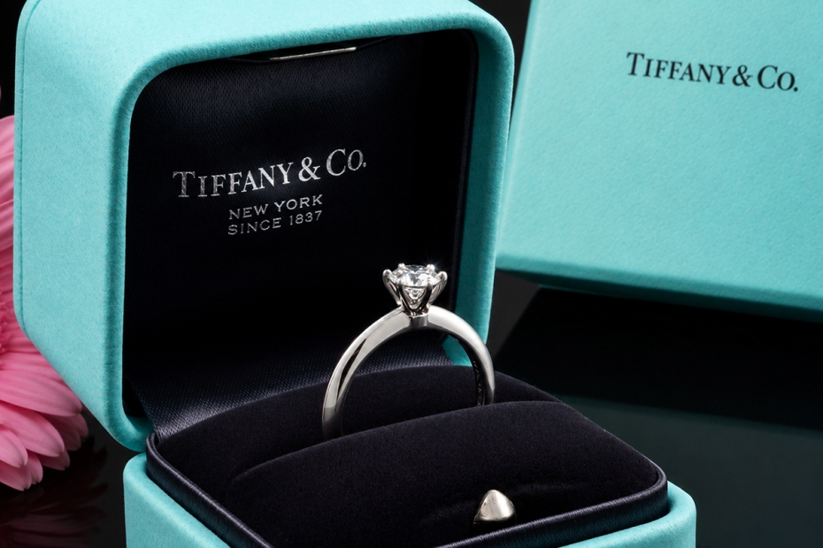 Tiffany & Co Solitär Ring Setting Diamant 0,55 Ct in Platin I love u Set 