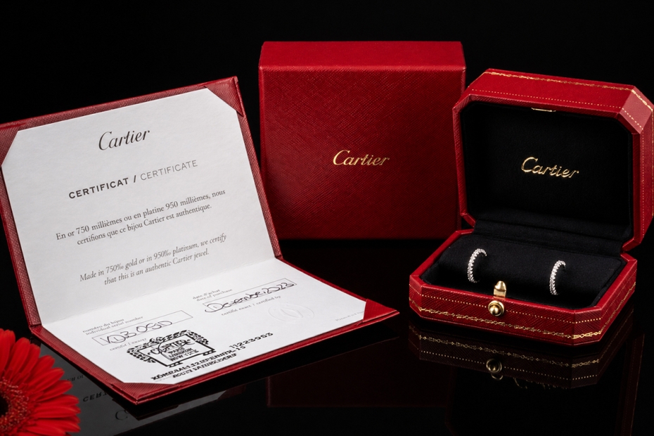 Étincelle de Cartier Creolen Kleines Modell Diamanten Weißgold Full Set 