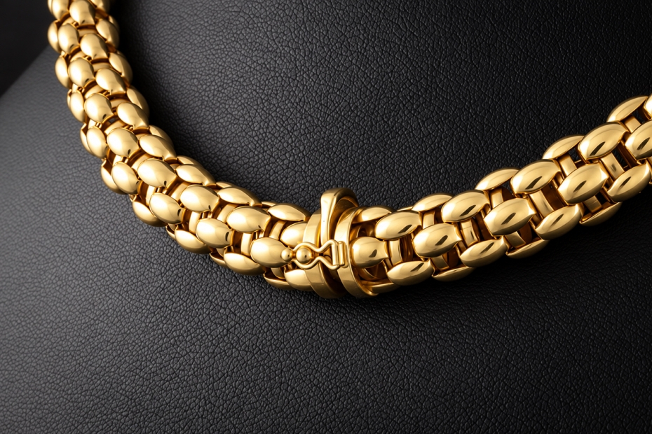 FOPE Collier Kette Himbeermuster in 750er Gelbgold Massiv 44 cm 82 Gramm 