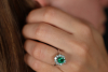 Ring mit Traum Smaragd und feurigen Diamanten Brillanten in Weißgold 750 