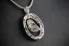 Diamant Anhänger Oval mit Diamanten Brillanten beweglich in Weißgold 750 