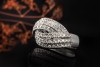 Ring Crossover Diamanten Brillanten Goldschmiedearbeit in Weißgold 750 