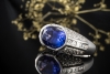 Exklusiver Tansanit Ring in imposanter Farbe mit Diamanten Weißgold 750 