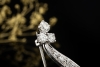 Elegante Brosche Musiknote Vintage Nadel mit Diamanten in 750er Weißgold 