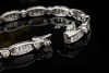 Funkelndes Armband beweglich mit Baguette Diamanten in 750er Weißgold 