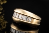 Cartier Baguette Ring Vintage mit Diamanten Halbmemoire in Gelbgold 750 