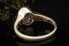 Stilvoller Designer Ring mit Tansanit im Ovalschliff in Gelbgold Arbeit 