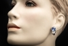 BVLGARI NY Haute Couture Ohrringe Creolen Ceylon Saphir Diamant Weißgold 