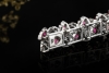 Vintage Armband Marquise Rubine und Altschliff Diamanten in Weißgold 750 