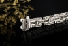 Eckiges Gliederarmband Brillanten und Baguette Diamanten in Weißgold 750 
