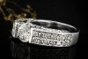 Diamant Ring Spannring Einkaräter Asymmetrische massive Weißgold Arbeit 