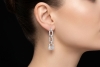 Art Déco Ohrringe Ohrstecker beweglich mit Diamanten in 585er Weißgold 