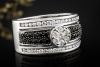 FABIANI Ring Bandring mit schwarzen und weißen Diamanten in Weißgold 585 