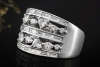 Breiter Herz Bandring mit Diamanten durchbrochen in 950er Platin Arbeit 