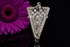 Art Déco Brosche Anstecknadel mit Diamanten spitz zulaufend Weißgold 750 