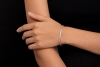Stretch Armband Kugelarmband flexibel mit Diamanten in 750er Weißgold 
