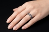 Kreativer Memoire Ring mit Diamanten und Saphiren Weiß Blau in Weißgold 