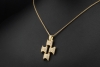 Victor Mayer Anhänger im Kreuz Design mit Diamanten in 750er Gelbgold 