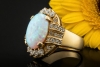 Vintage Opal Ring Oval mit Diamanten gefertigt in 585er Gelbgold 