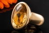 Schubart Citrin Ring Großer Cocktailring Massive Roségold 750 Handarbeit 