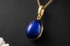 Fabergé Anhänger Gold Ei-Medaillon Herz Versteck Diamanten Emaille Blau 