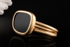 Roberto Coin Ring Schwarze Jade Asymmetrisches Design in 750er Roségold 