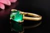 Smaragd Cabochon Ring Klassische Handarbeit modern in 750er Gelbgold 