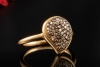 Hollfelder Creations Ring Tropfen mit braunen Diamanten in Roségold 750 