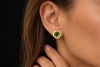 Runde Ohrstecker mit facettiertem Peridot in 750er Roségold Handarbeit 