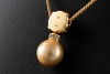 Collier mit Fidschi Perle Grüner Turmalin und Diamanten in Gelbgold 750 