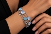 Zoccai Mehrreihiges Armband mit Chalzedon & Aquamarin in 750er Weißgold 