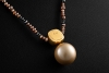 Diamantcollier 42 Carat braune & schwarze Diamanten Südseeperle Gold 750 