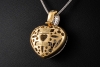Großer Herz Anhänger mit 5 Carat Diamanten in Gelbgold und Weißgold 750 