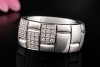 A. Odenwald Ring mit Diamanten Geometrisches Mosaik-Design Weißgold 750 