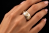 Exklusiver Drehring mit 11 Brillanten Massiv in Gelbgold & Weißgold 750 