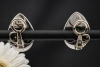Tropfen Ohrringe Ohrstecker mit Clip Türkis und Diamanten 750er Weißgold 