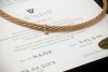 Wellendorff Collier Kette Prinzesse Seidenkordel 45 cm Gelbgold Full Set 