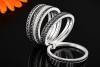 Hollfelder Weißgold Ring stapelbar Memoire Stil Diamanten Schwarz Weiß 