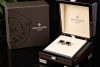 Patek Philippe Cubitus Weißgold Manschettenknöpfe Sonnenschliff Grün OVP 