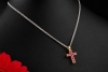 Hans Dieter Krieger Wende-Kreuz Collier Rubine & Diamanten in 750er Gold 