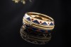 Wellendorff Ring Bordure mit Diamant Emaille Blau Rot 750er Gelbgold 60 