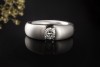 Spannring mit 1 Diamant Halbkaräter 0,50 Carat in Weißgold 585 gebürstet 