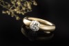 Niessing Spannring Solitär Ring mit Diamant Brillant 1,25 Carat Gelbgold 